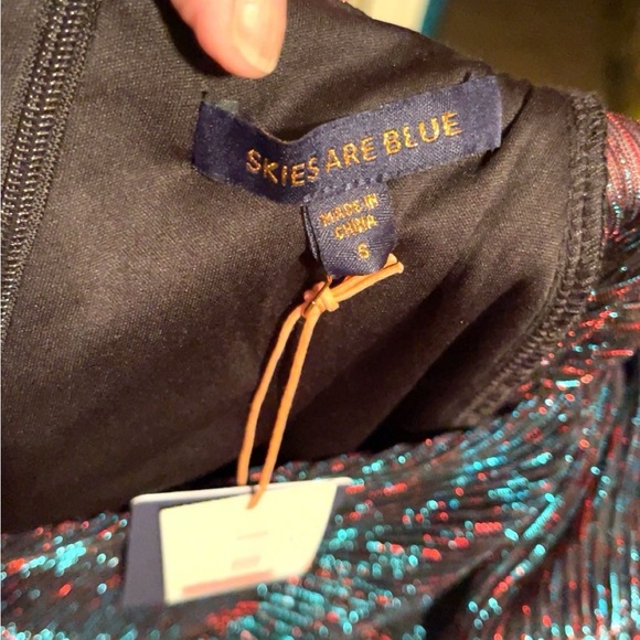 NWT fun party metallic ruffled dress Skies are blue size 6 - Picture 4 of 7